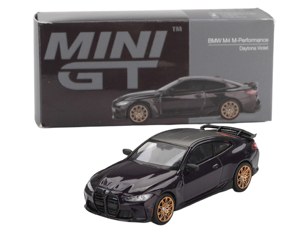 BMW M4 M-Performance Daytona Violet Metallic with Carbon Top Limited Edition 1/64 Diecast Model Car by Mini GT