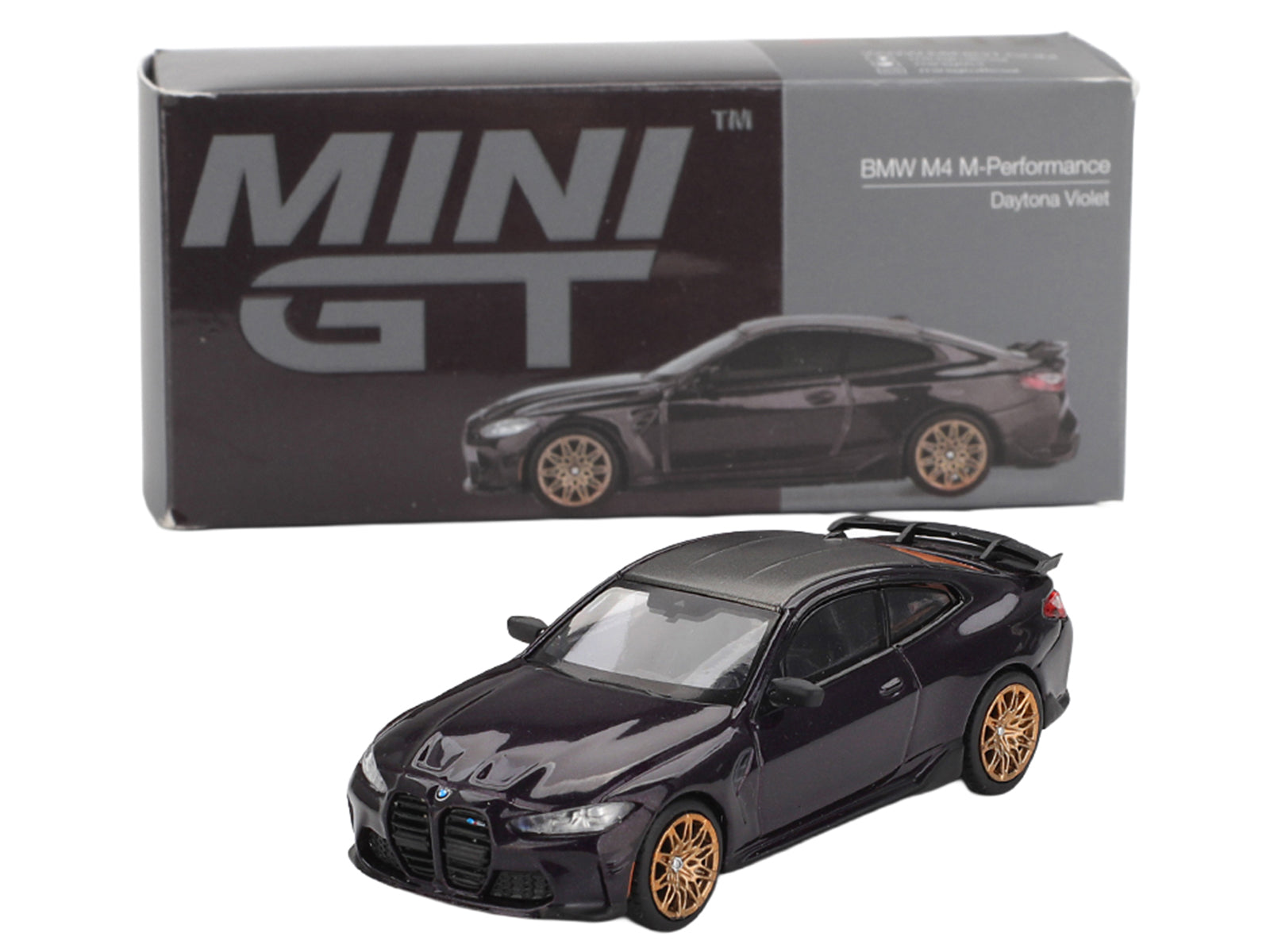 BMW M4 M-Performance Daytona Violet Metallic with Carbon Top Limited Edition 1/64 Diecast Model Car by Mini GT