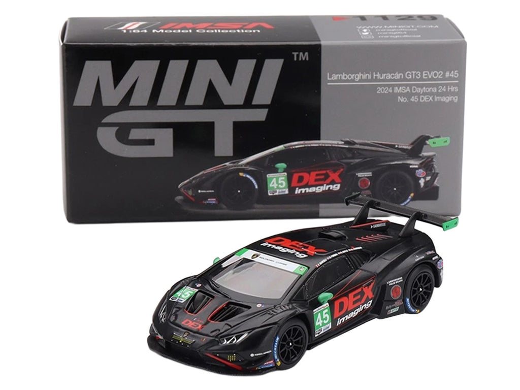 Lamborghini Huracan GT3 EVO2 #45 Graham Doyle - Danny Formal - Ashton Harrison - Kyle Marcelli "DEX Imaging" IMSA "24 Hours of Daytona" (2024) Limited Edition 1/64 Diecast Model Car by Mini GT - image 4