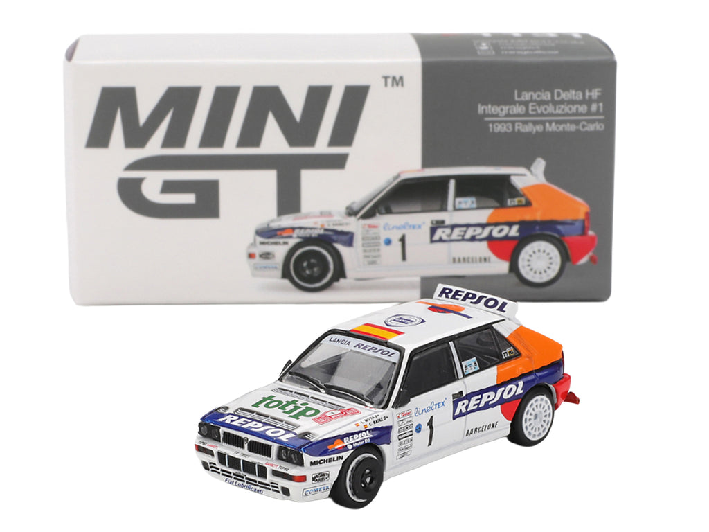 Lancia Delta HF Integrale Evoluzione #1 Carlos Sainz - Luis Moya "Rallye Monte-Carlo" (1993) Limited Edition 1/64 Diecast Model Car by Mini GT - image 4