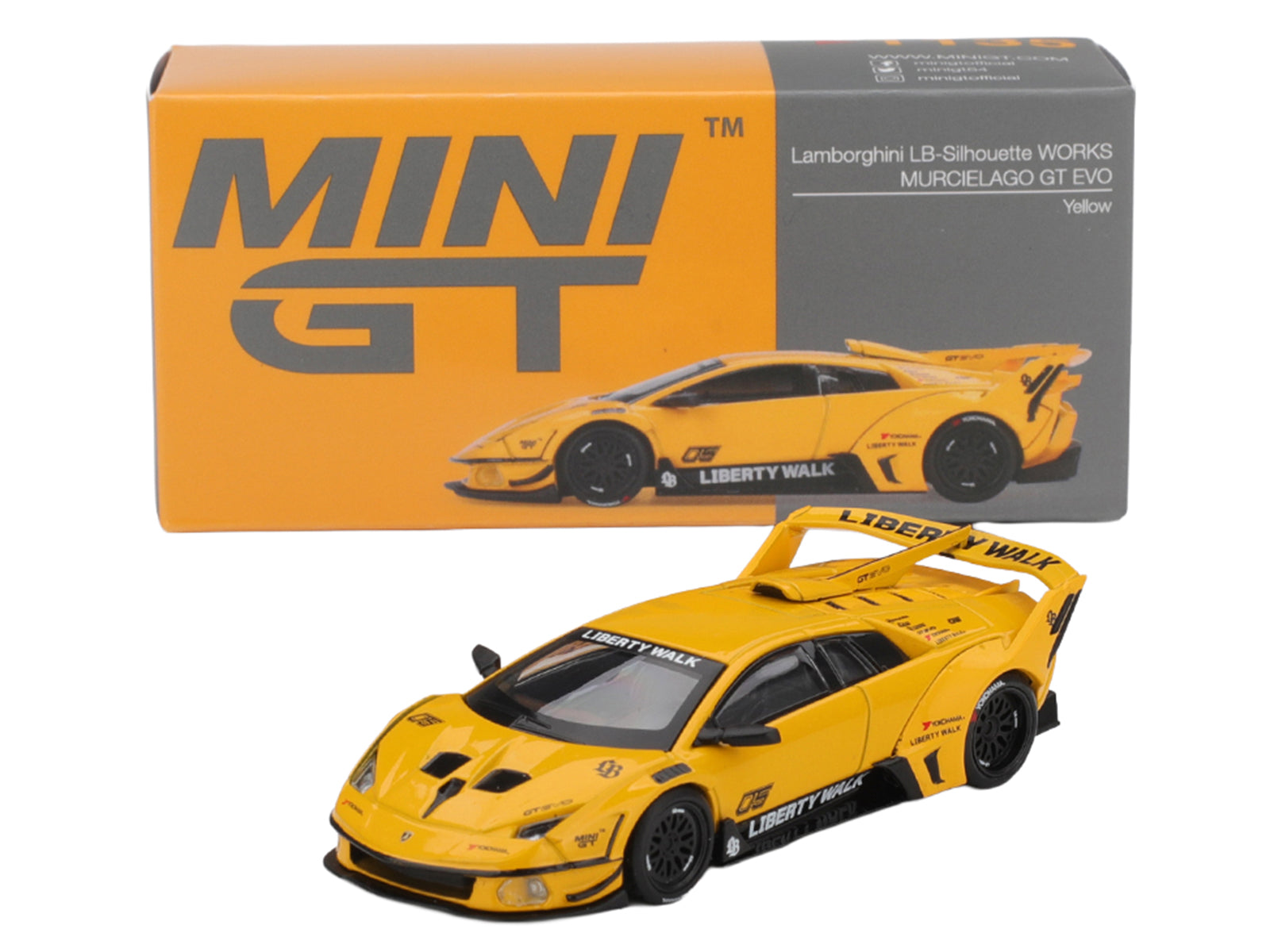 Lamborghini Murcielago GT EVO LB-Silhouette Works Yellow Limited Edition 1/64 Diecast Model Car by Mini GT - image 4