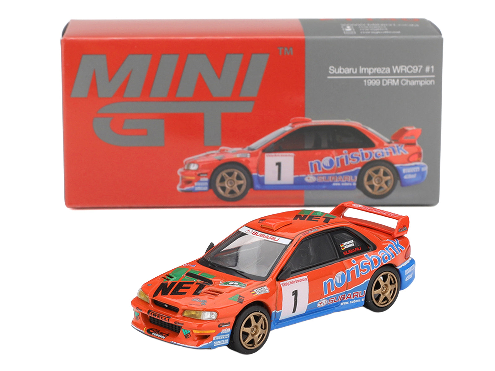 Subaru Impreza WRC97 #1 Armin Kremer - Fred Berssen Champion "Deutsche Rallye Meisterschaft (DRM)" (1999) Limited Edition 1/64 Diecast Model Car by Mini GT - image 4