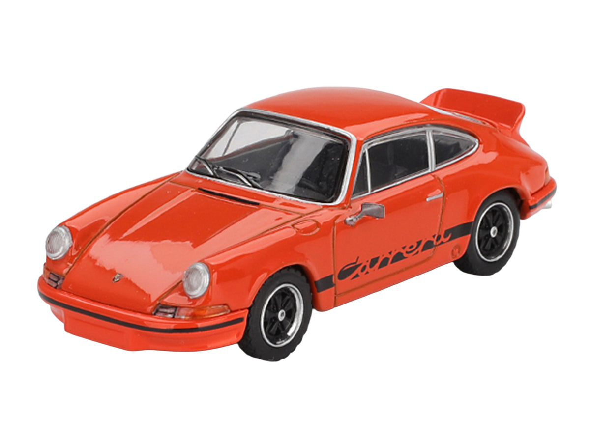 Porsche 911 Carrera RS 2.7 Tangerine with Black Stripes Limited Edition 1/64 Diecast Model Car by Mini GT - image 2