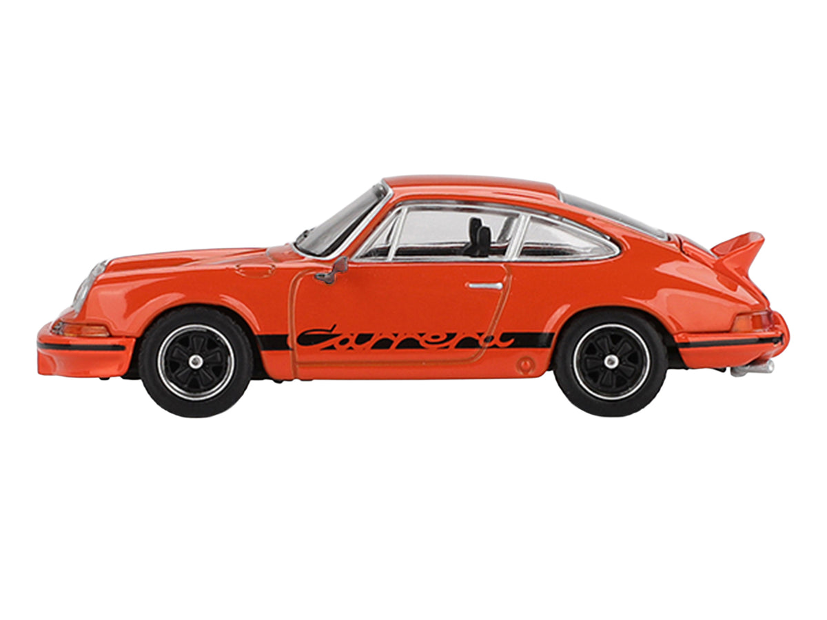 Porsche 911 Carrera RS 2.7 Tangerine with Black Stripes Limited Edition 1/64 Diecast Model Car by Mini GT - image 3