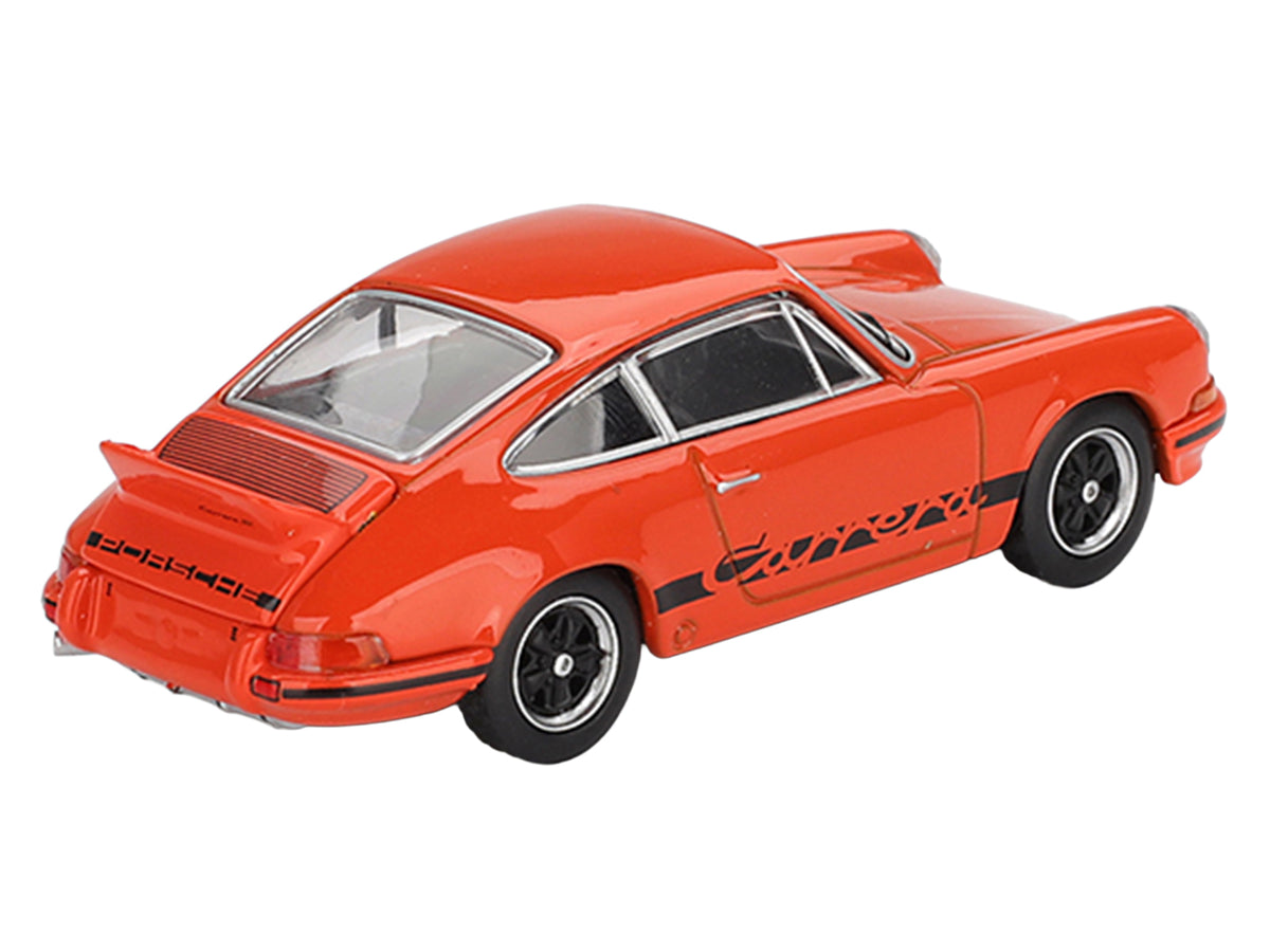 Porsche 911 Carrera RS 2.7 Tangerine with Black Stripes Limited Edition 1/64 Diecast Model Car by Mini GT - image 4