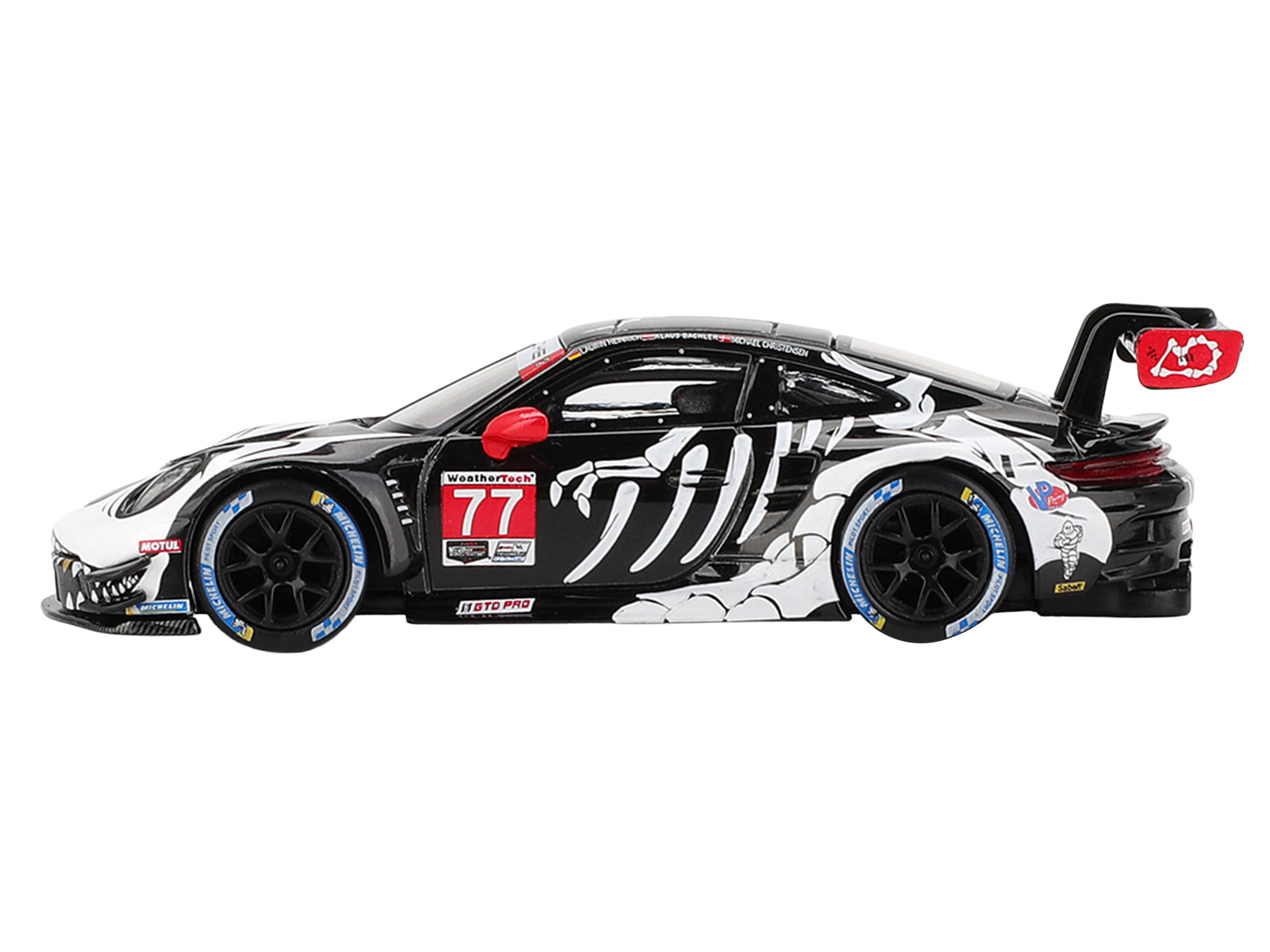 Porsche 911 GT3 R #77 Klaus Bachler - Laurin Heinrich - Michael Christensen "AO Racing Skeleton Rexy" GTD Pro IMSA "Petit Le Mans" (2025) Limited Edition 1/64 Diecast Model Car by Mini GT - image 3