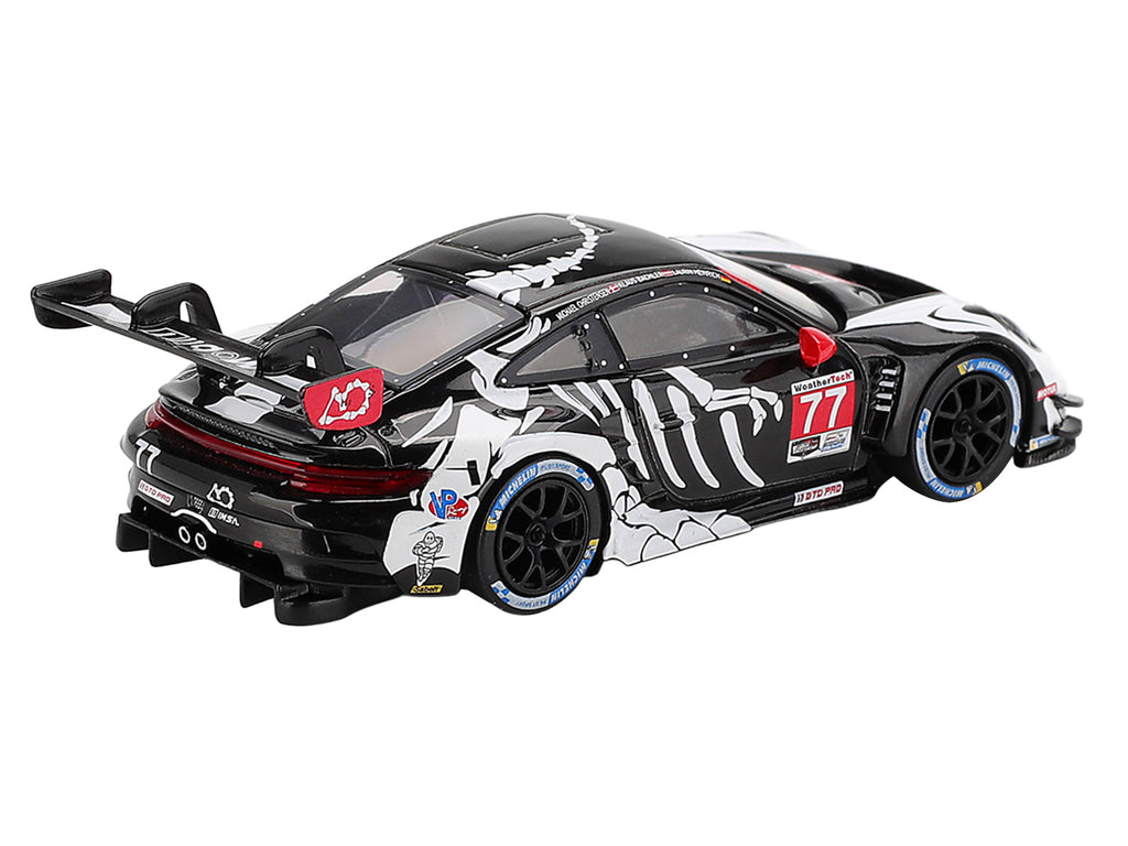 Porsche 911 GT3 R #77 Klaus Bachler - Laurin Heinrich - Michael Christensen "AO Racing Skeleton Rexy" GTD Pro IMSA "Petit Le Mans" (2025) Limited Edition 1/64 Diecast Model Car by Mini GT - image 4