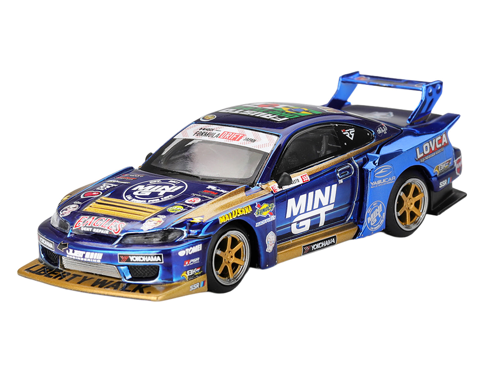 Nissan Silvia (S15) LB-Super Silhouette RHD (Right Hand Drive) #555 Yukio Fausto "Team MINI GT Liberty Walk" "Formula Drift Japan" (2025) Limited Edition 1/64 Diecast Model Car by Mini GT - image 2
