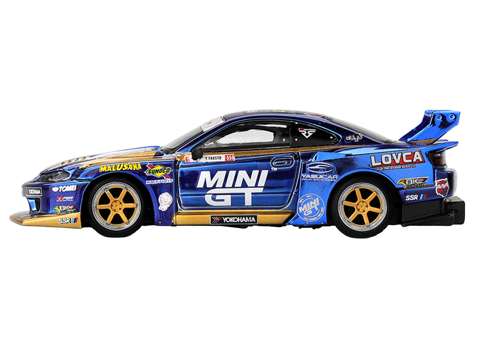 Nissan Silvia (S15) LB-Super Silhouette RHD (Right Hand Drive) #555 Yukio Fausto "Team MINI GT Liberty Walk" "Formula Drift Japan" (2025) Limited Edition 1/64 Diecast Model Car by Mini GT - image 3