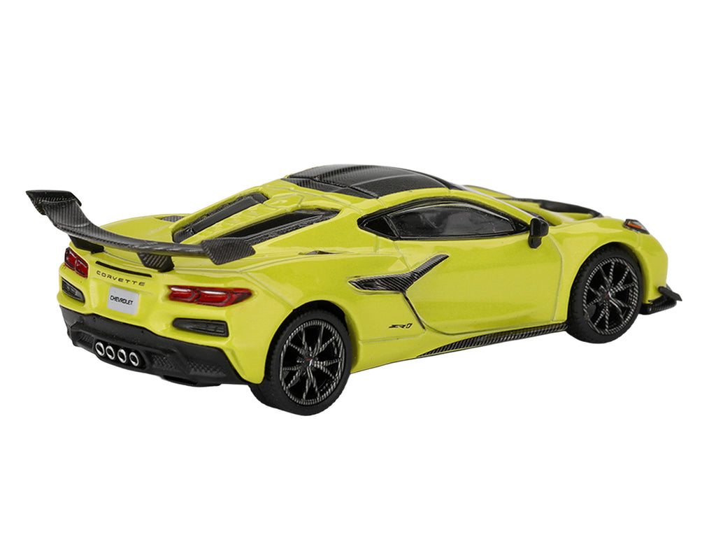 Chevrolet Corvette ZR1 Accelerate Yellow with Carbon Top Limited Edition 1/64 Diecast Model Car by Mini GT - image 4