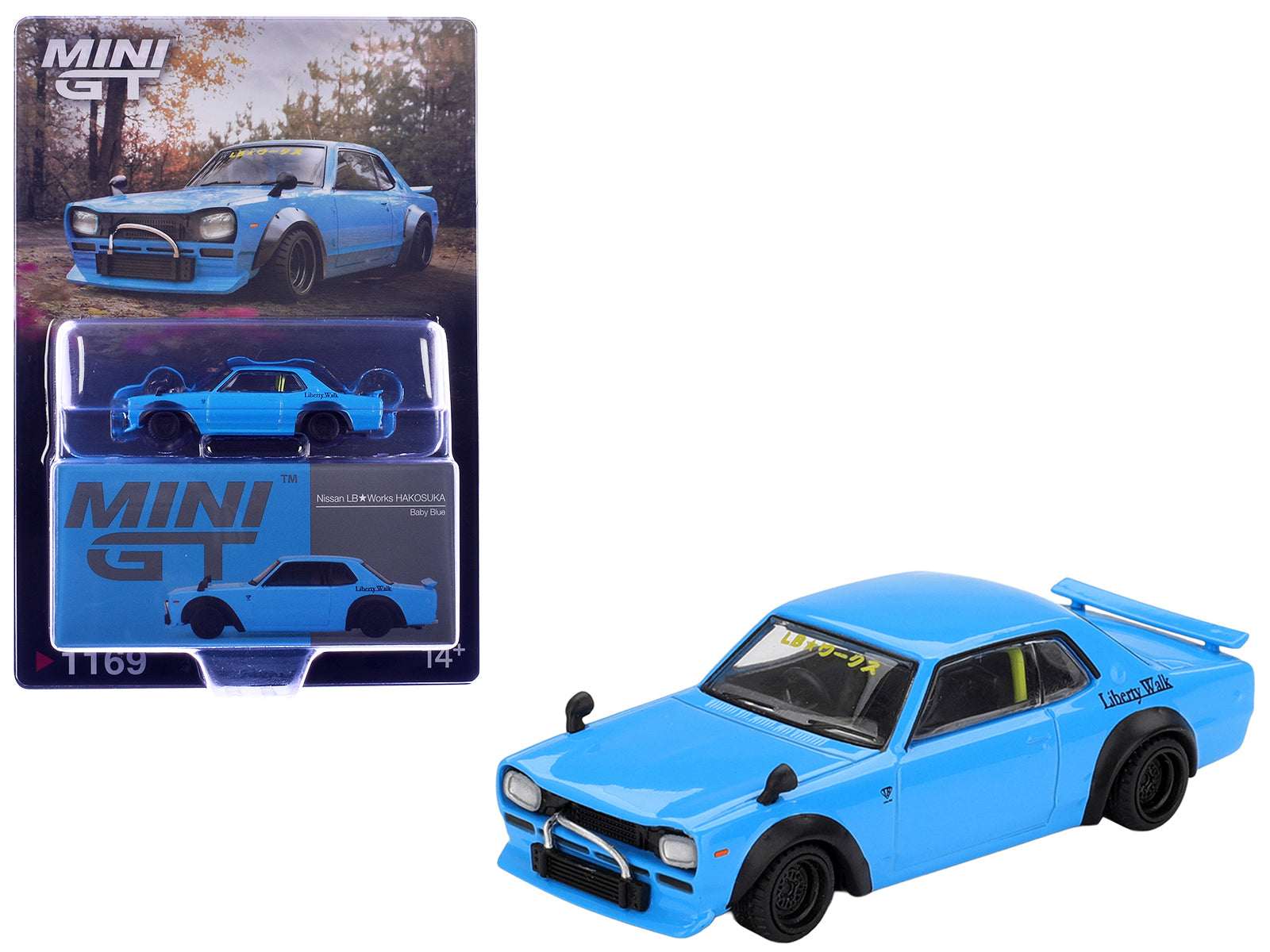Nissan LB-Works Hakosuka RHD (Right Hand Drive) Baby Blue Limited Edition 1/64 Diecast Model Car by Mini GT