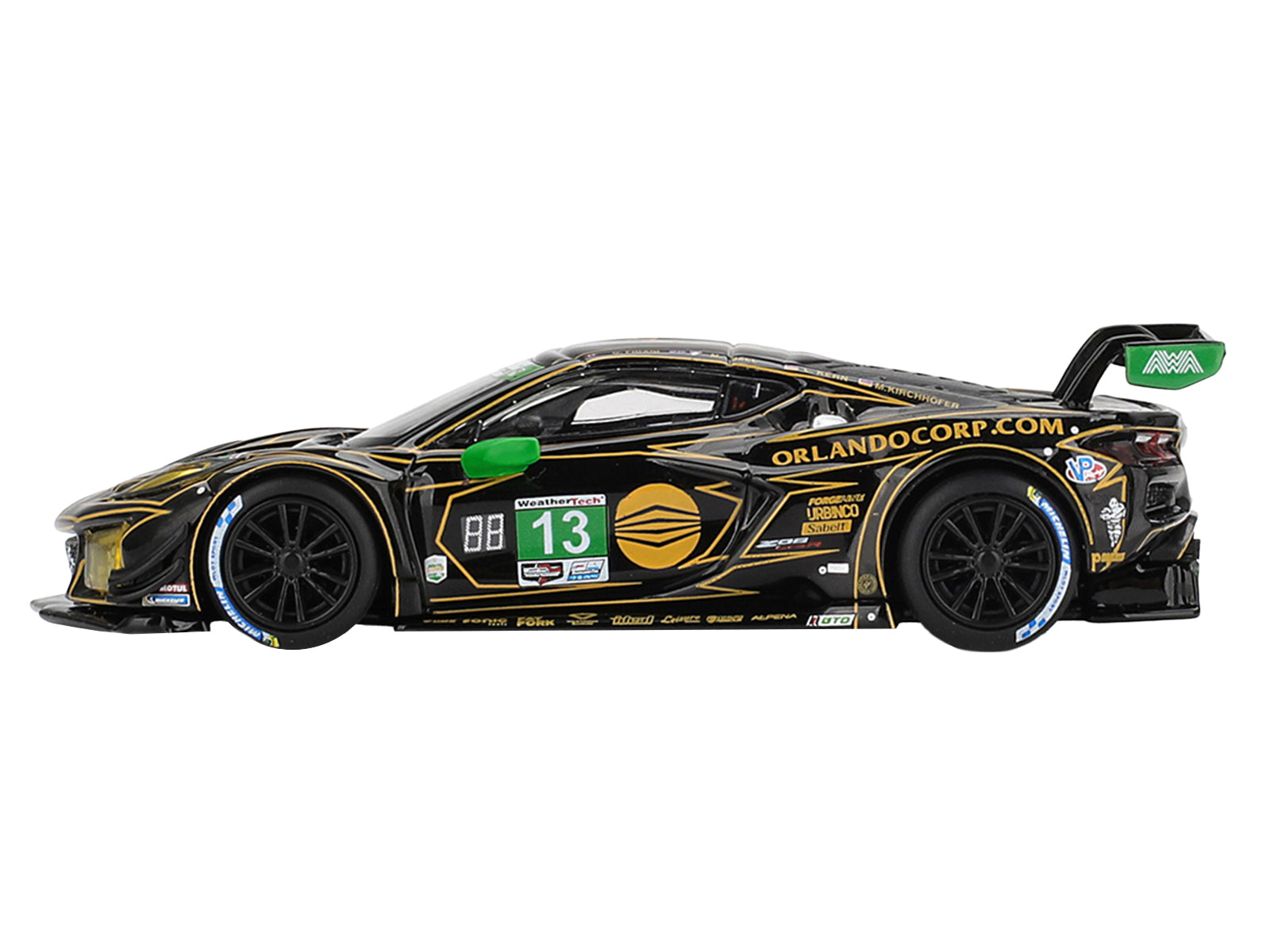 Chevrolet Corvette Z06 GT3.R #13 Matt Bell - Orey Fidani - Lars Kern - Marvin Kirchhofer "AWA" GTD Class Winner IMSA "24 Hours of Daytona" (2025) 1/64 Diecast Model Car by Mini GT - image 3