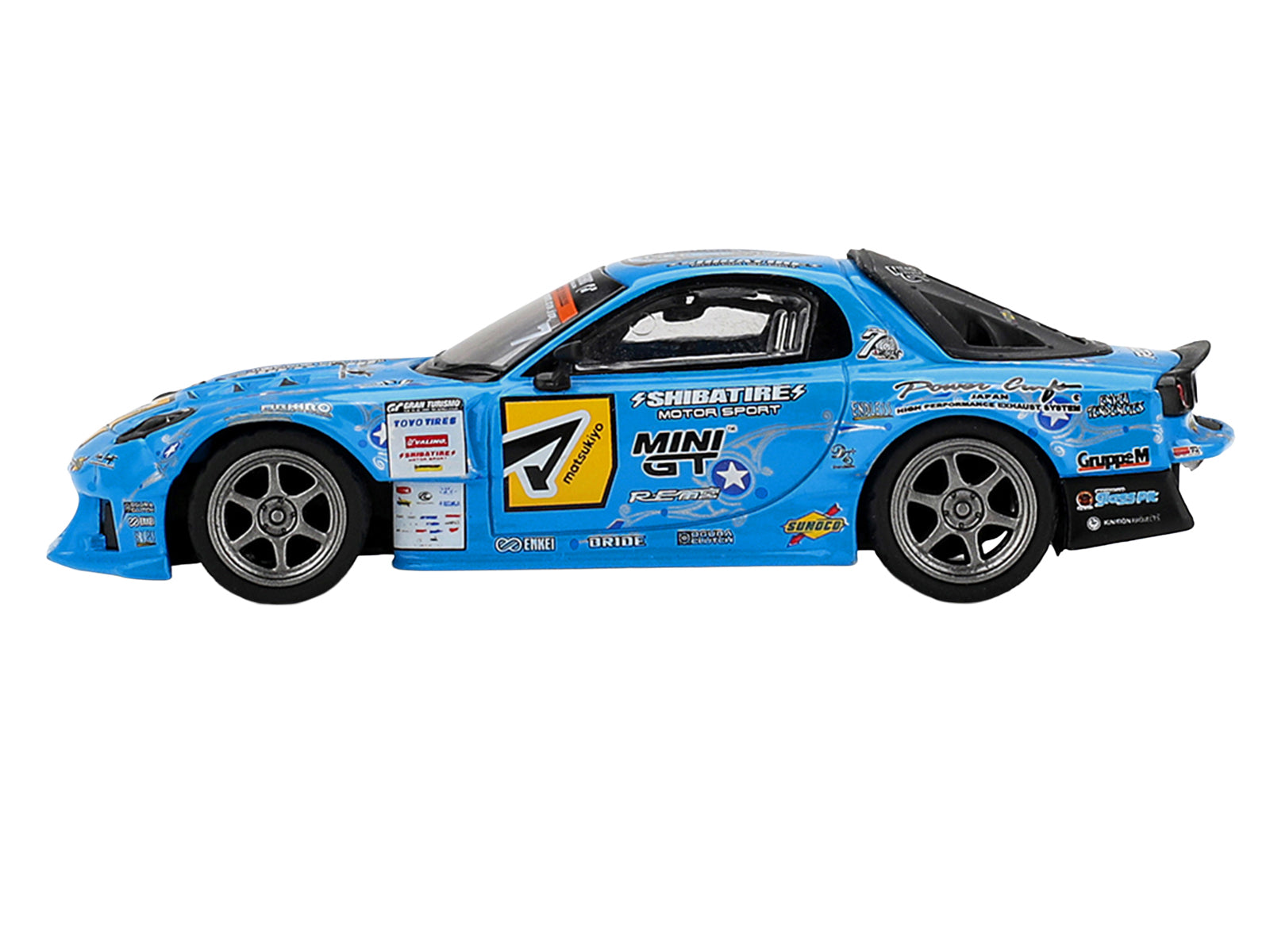 Mazda RX-7 RE-Amemiya RHD (Right Hand Drive) Blue with Graphics "D1GP" (2025) Limited Edition 1/64 Diecast Model Car by Mini GT