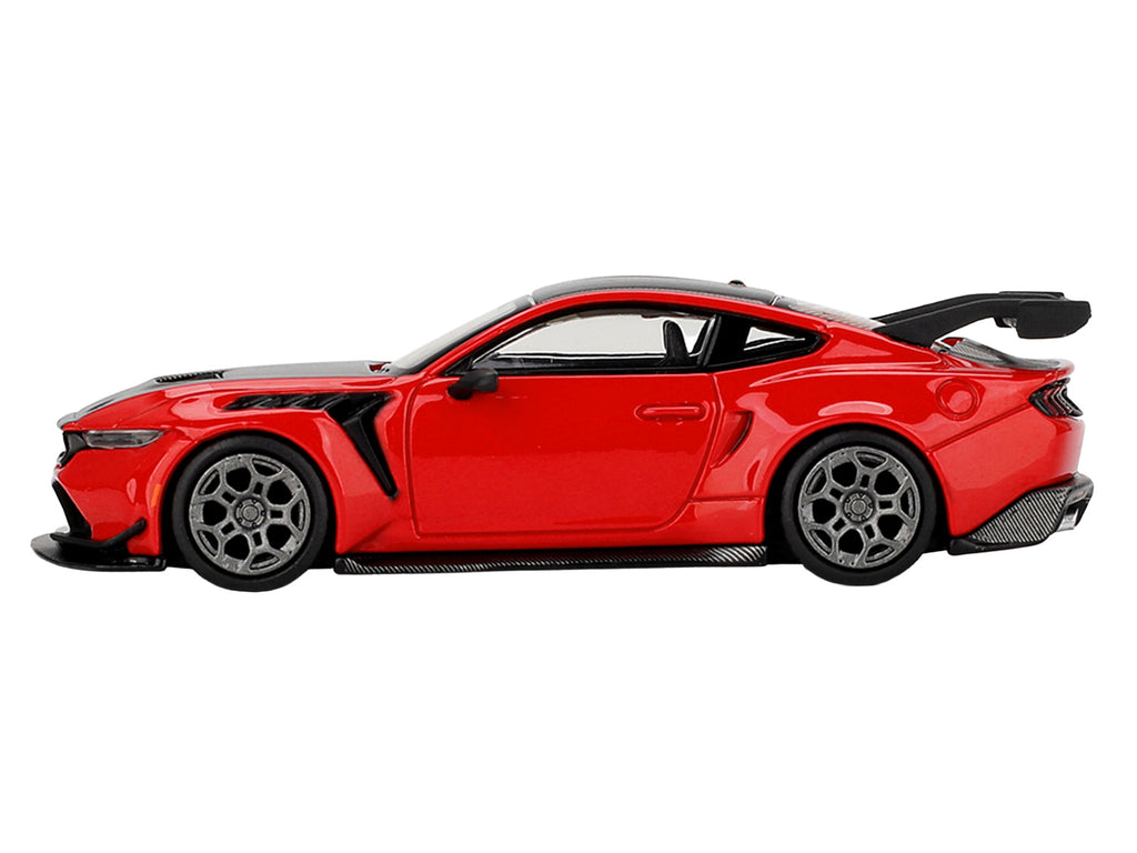 Ford Mustang GTD Race Red with Carbon Hood and Top Limited Edition 1/64 Die Cast Model Car by Mini GT - image 3