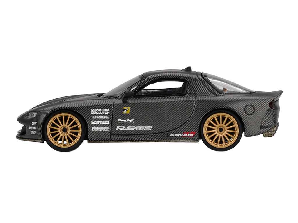 Mazda RX-7 RE-Amemiya "Matsukiyo KOKU 3 Rotor NA-7" Carbon Fiber "Tokyo Auto Salon 2025 Best Tuned Car Award" Limited Edition 1/64 Diecast Model Car by Mini GT