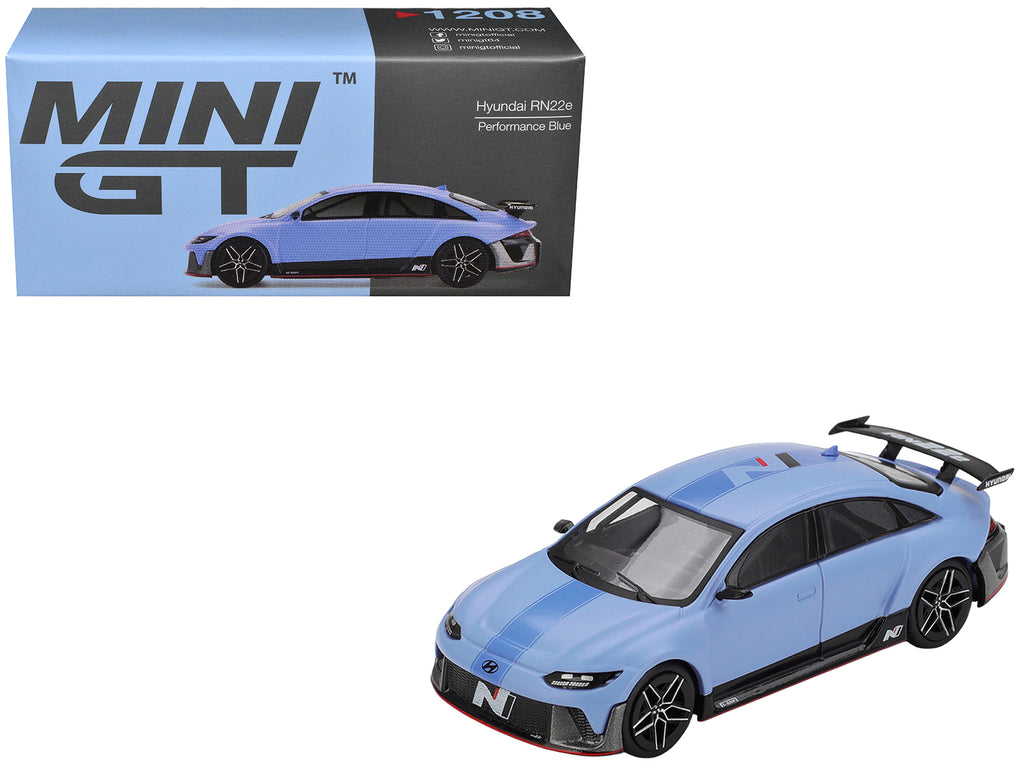 Hyundai RN22e (VP1) Light Blue with Blue Stripe Limited Edition 1/64 Diecast Model Car by Mini GT