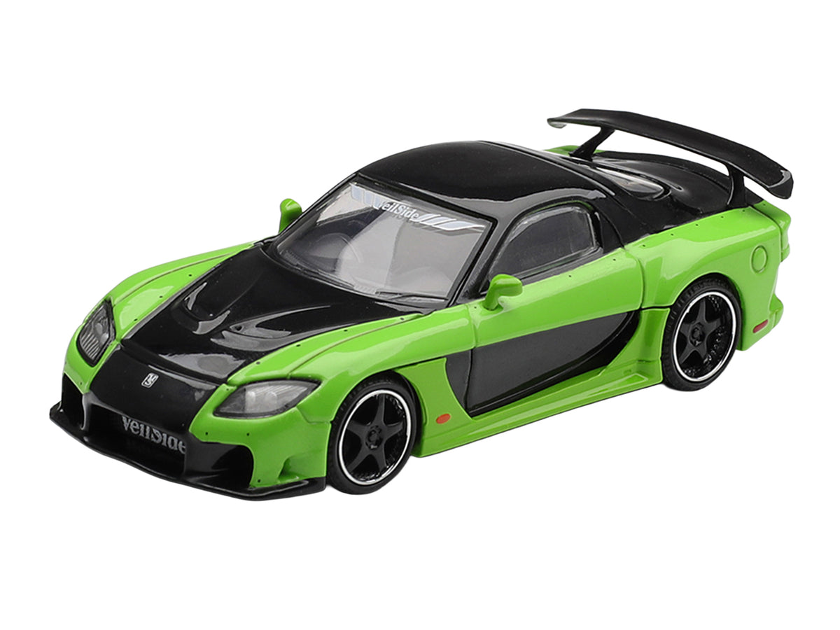 Mazda RX-7 VeilSide Fortune7 Green and Black Limited Edition 1/64 Diecast Model Car by Mini GT - image 2