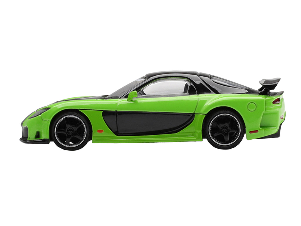 Mazda RX-7 VeilSide Fortune7 Green and Black Limited Edition 1/64 Diecast Model Car by Mini GT - image 3
