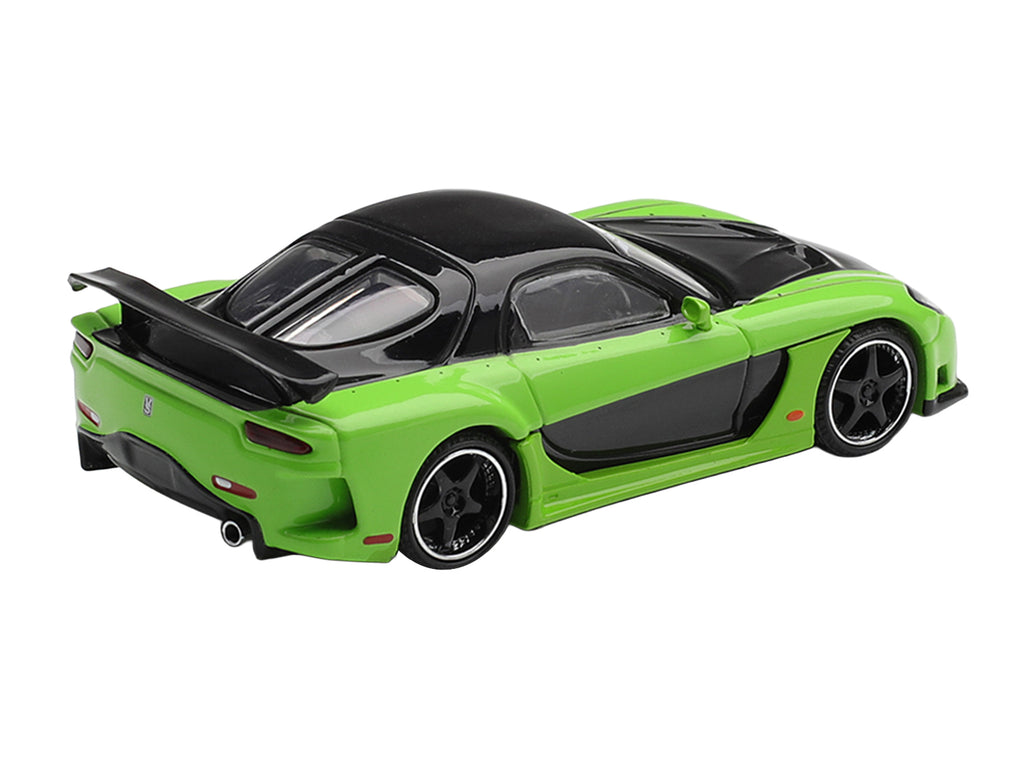 Mazda RX-7 VeilSide Fortune7 Green and Black Limited Edition 1/64 Diecast Model Car by Mini GT - image 4