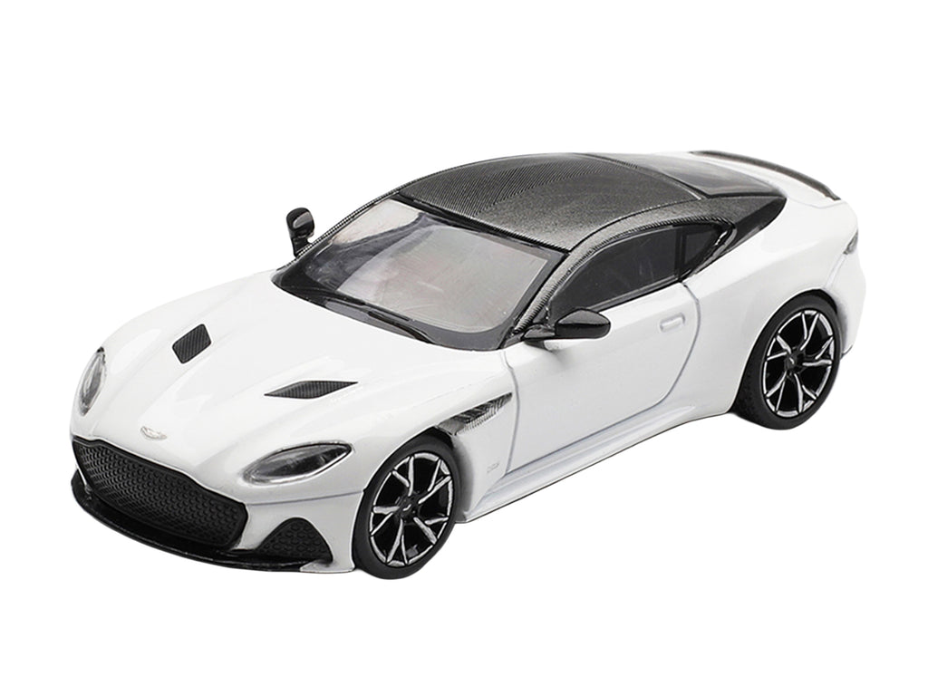 Aston Martin DBS RHD (Right Hand Drive) Stratus White with Carbon Top Limited Edition 1/64 Diecast Model Car by Mini GT - image 2