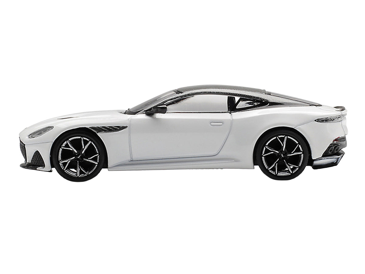 Aston Martin DBS RHD (Right Hand Drive) Stratus White with Carbon Top Limited Edition 1/64 Diecast Model Car by Mini GT - image 3