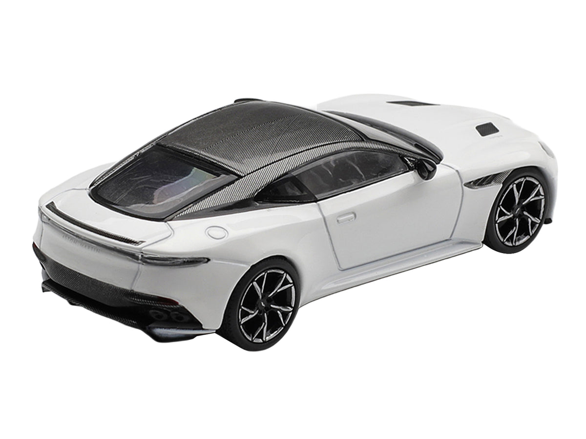 Aston Martin DBS RHD (Right Hand Drive) Stratus White with Carbon Top Limited Edition 1/64 Diecast Model Car by Mini GT - image 4