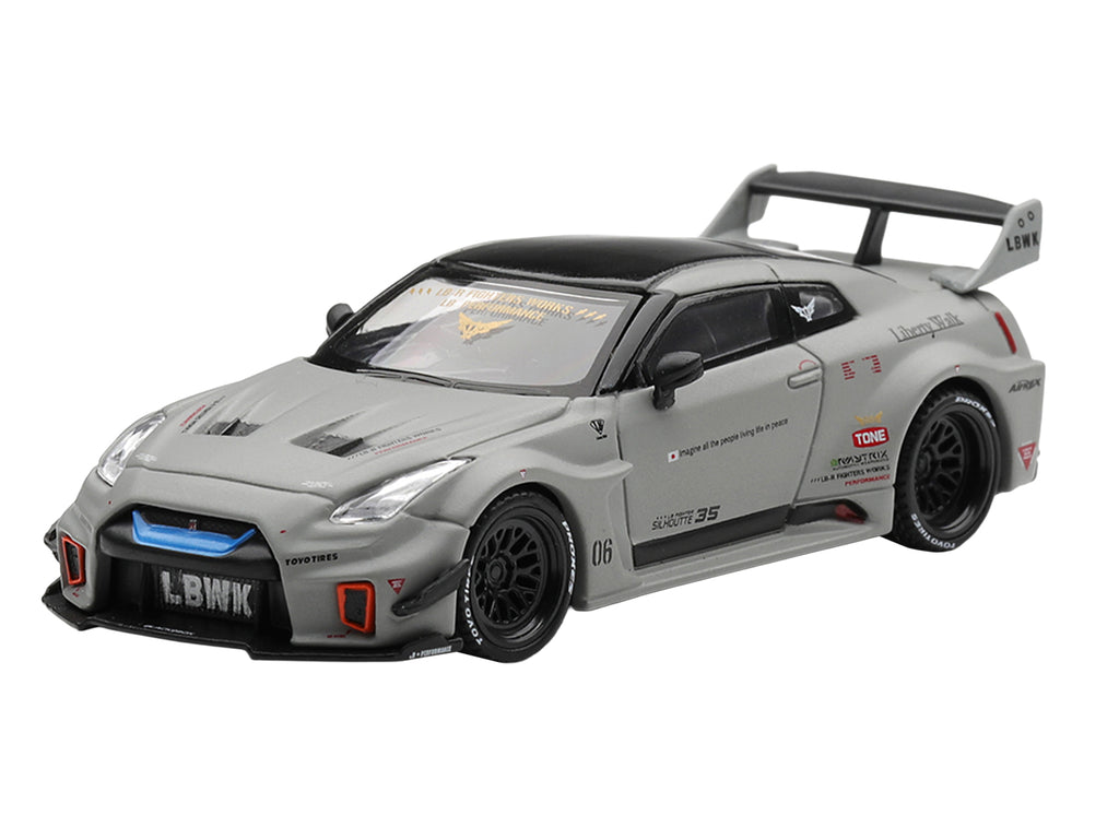 Nissan 35GT-RR Ver.1 "LB-Silhouette Works GT" Matt Gray with Black Top Limited Edition 1/64 Diecast Model Car by Mini GT - image 2