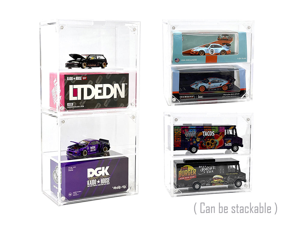 Showcase 2 Cars Desk Top Display Case with Cover "Mijo Exclusives" for 1/64 Scale Models - image 2