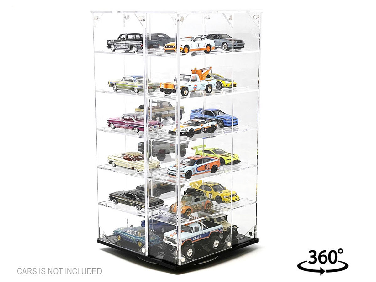 Acrylitower Showcase 24 Car Display Desktop Spinner with Cover Clear "Mijo Exclusives" for 1/64 Scale Models - image 4