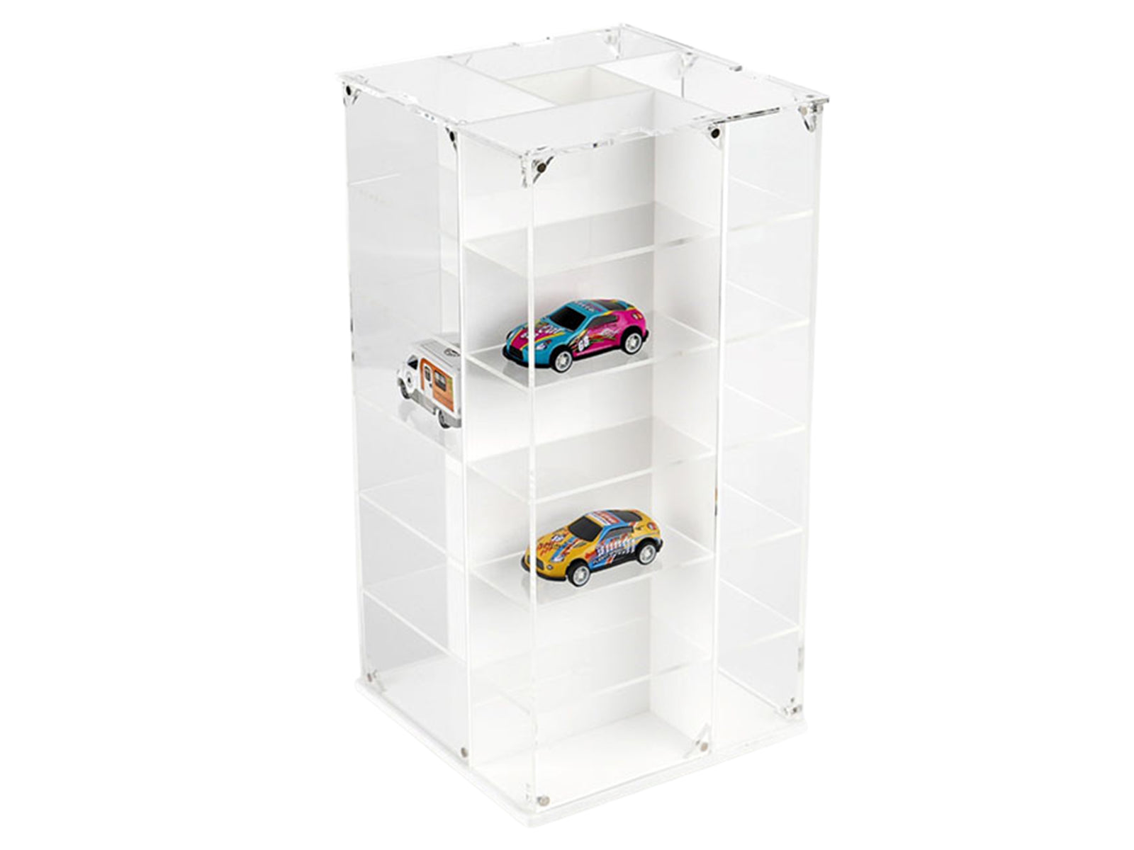 Acrylitower Showcase 24 Car Display Desktop Spinner with Cover White "Mijo Exclusives" for 1/64 Scale Models - image 3