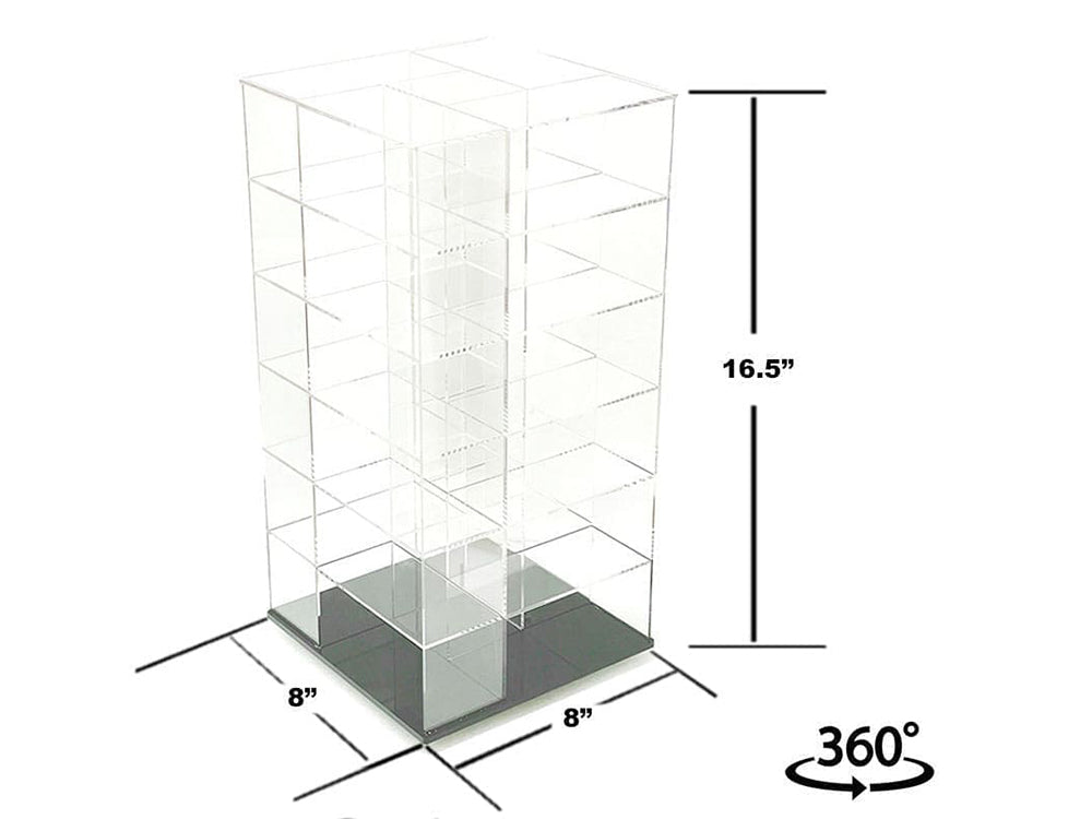 Acrylitower Showcase Large 24 Car Display Desktop Spinner with Cover Clear "Mijo Exclusives" for 1/64 Scale Models - image 2