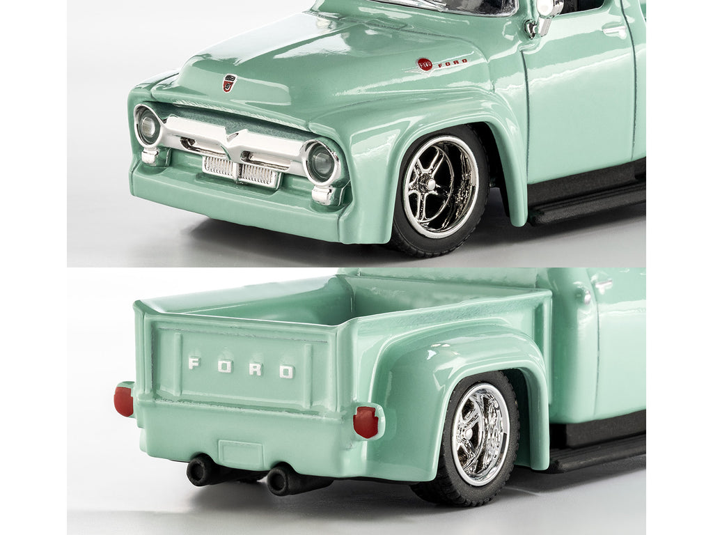 1956 Ford F-100 Pickup Truck Light Green "Collection" Series 1/64 Diecast Model Car by Majorette - image 2
