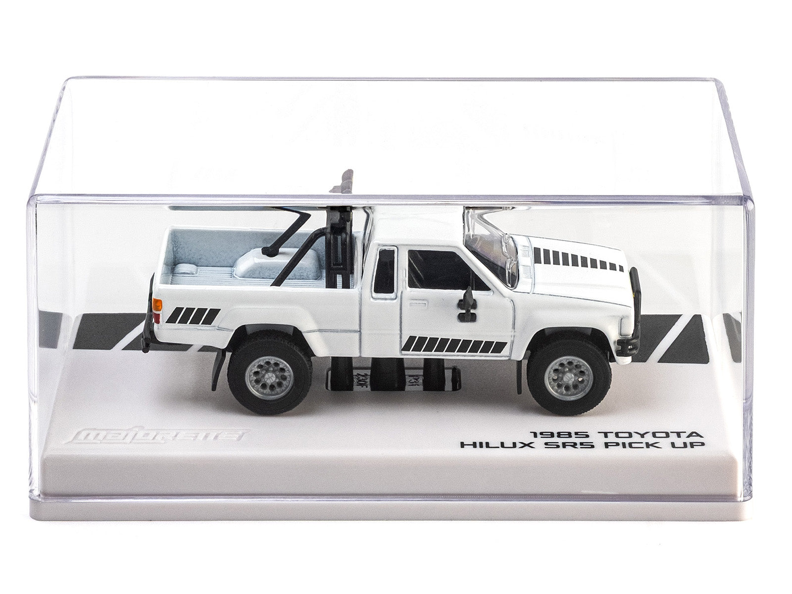 1985 Toyota Hilux SR5 Pickup Truck White with Black Graphics "Collection" Series 1/64 Diecast Model Car by Majorette - image 4
