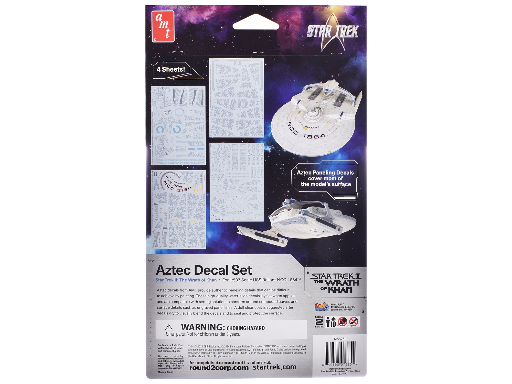 U.S.S. Reliant NCC-1864 Aztec Decal Set "Star Trek II: The Wrath of Khan" (1982) Movie 1/537 Scale Model by AMT - image 2