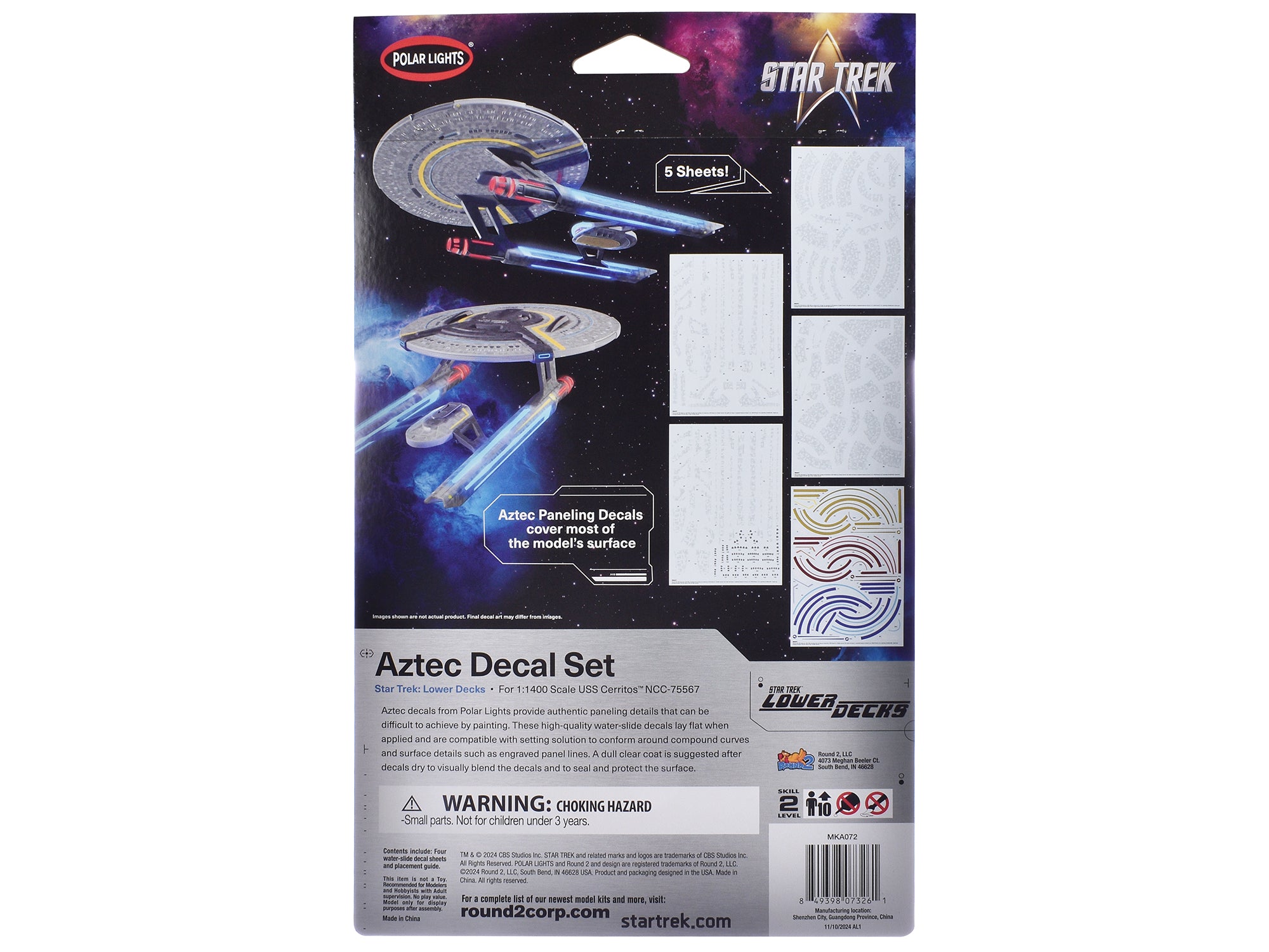 USS Cerritos NCC-75567 Aztec Decal Set "Star Trek: Lower Decks" (2020-2024) TV Series 1/1400 Scale by Polar Lights - image 2