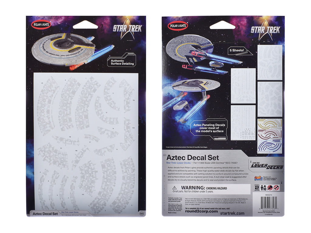USS Cerritos NCC-75567 Aztec Decal Set "Star Trek: Lower Decks" (2020-2024) TV Series 1/1400 Scale by Polar Lights - image 3