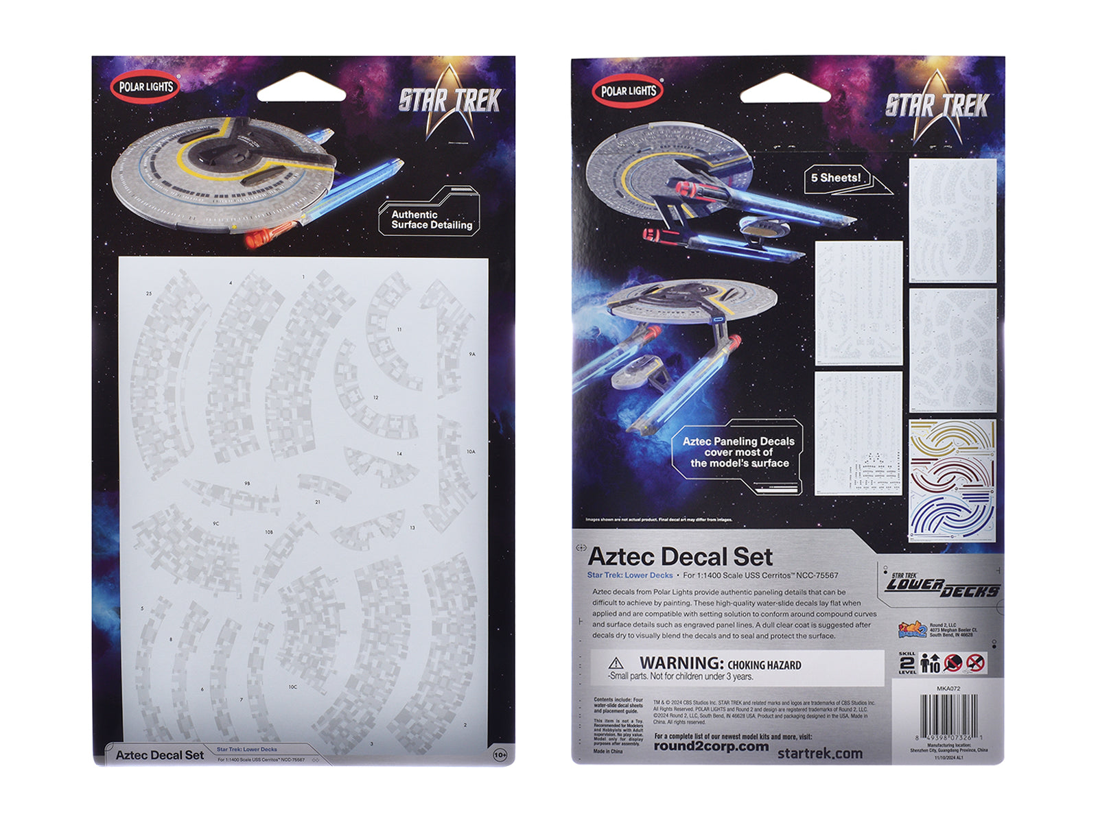 USS Cerritos NCC-75567 Aztec Decal Set "Star Trek: Lower Decks" (2020-2024) TV Series 1/1400 Scale by Polar Lights - image 3