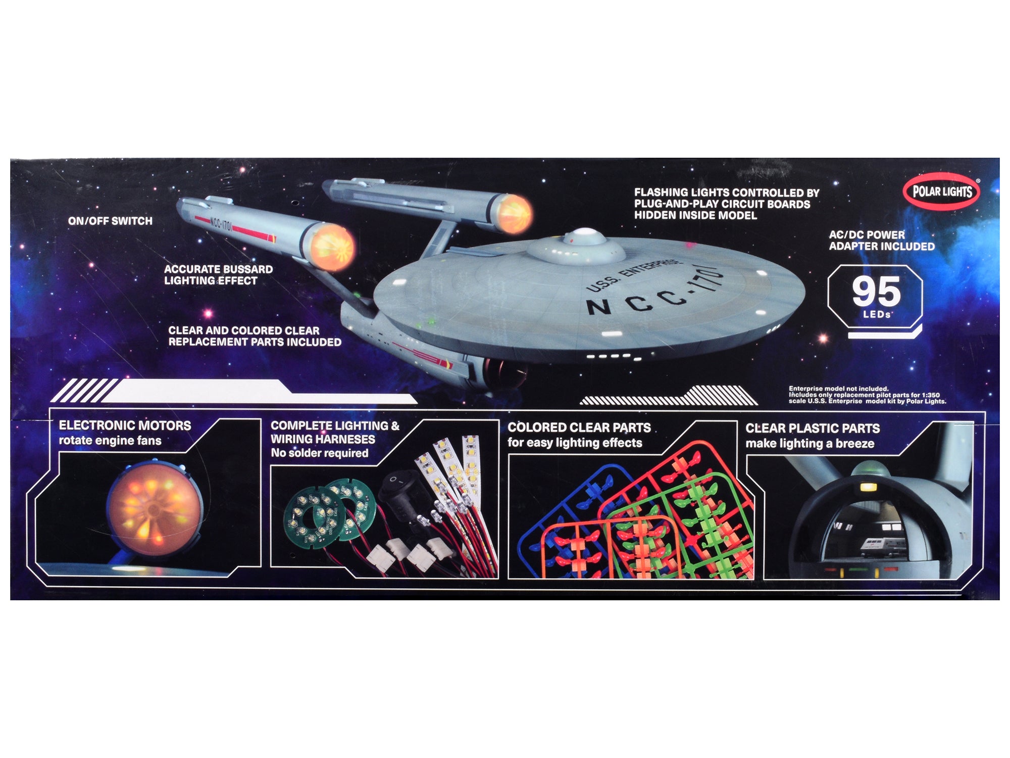 Skill 2 Model Kit Star Trek The Original Series USS Enterprise 60th Anniversary Lighting Set for 1/350 Scale Model by Polar Lights