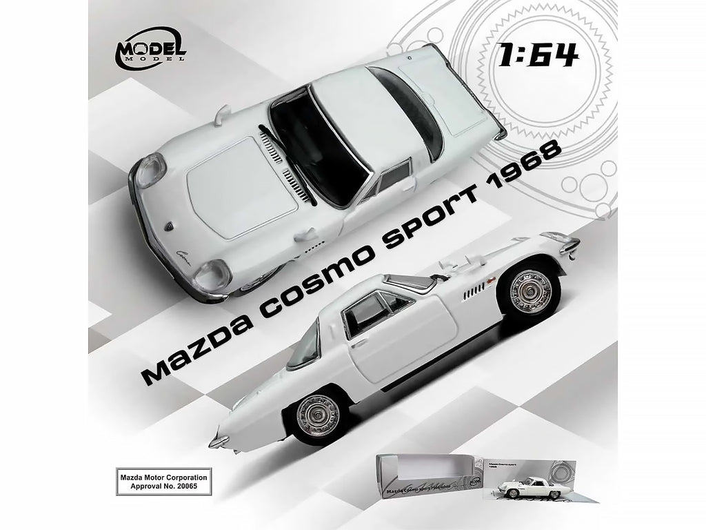 1968 Mazda 110 S Cosmo Sport RHD (Right Hand Drive) White 1/64 Diecast Model Car by Model Model