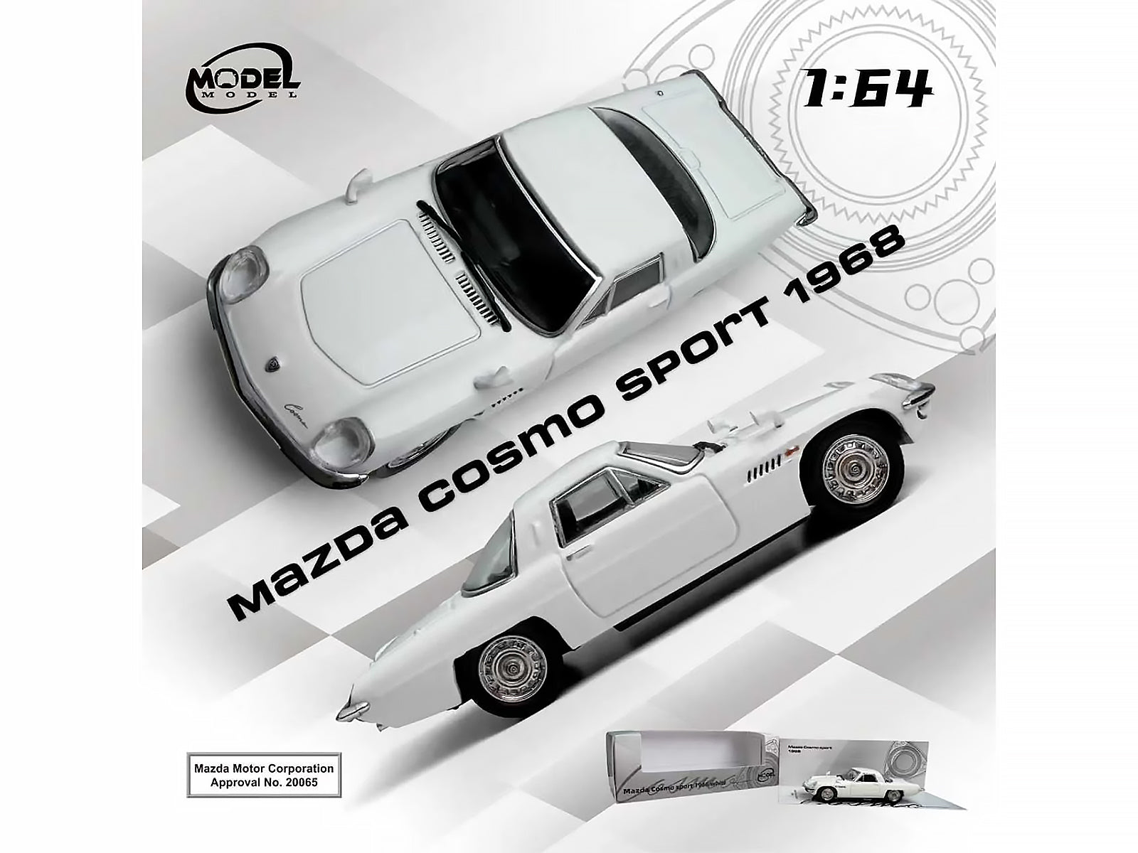 1968 Mazda 110 S Cosmo Sport RHD (Right Hand Drive) White 1/64 Diecast Model Car by Model Model