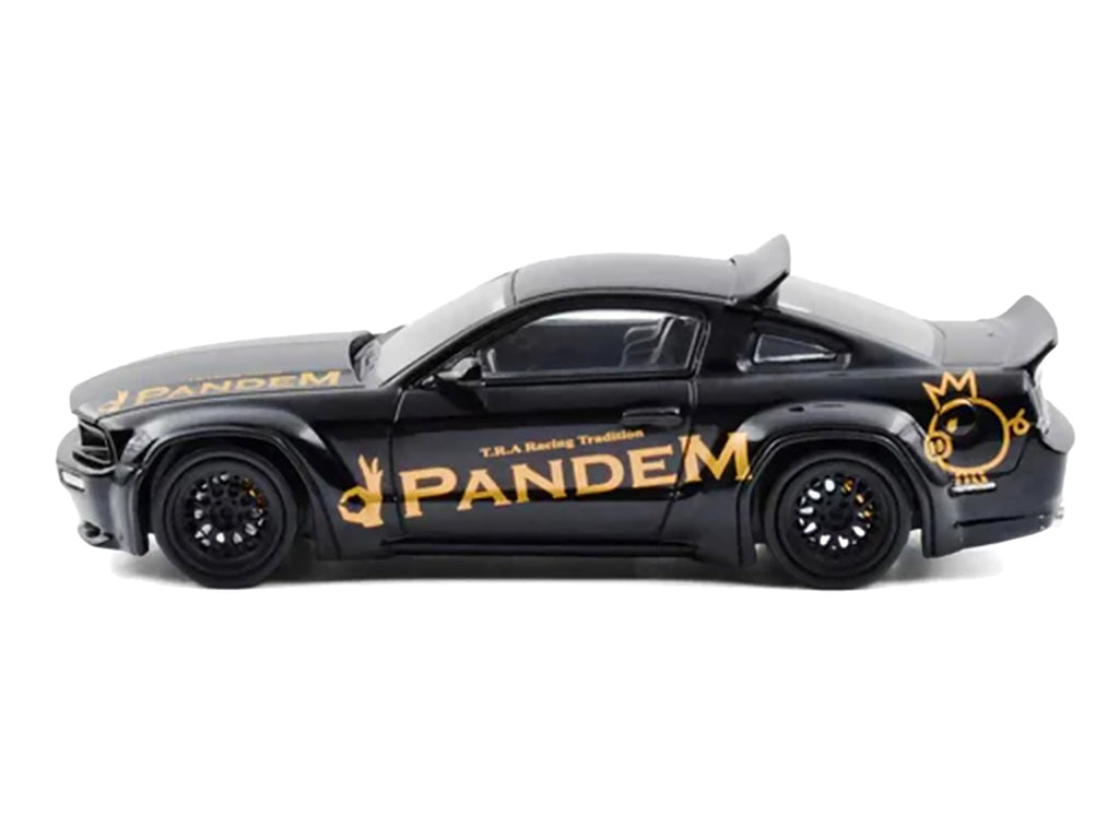 Pandem Mustang Black with Gold Graphics 1/64 Diecast Model Car by Model Model