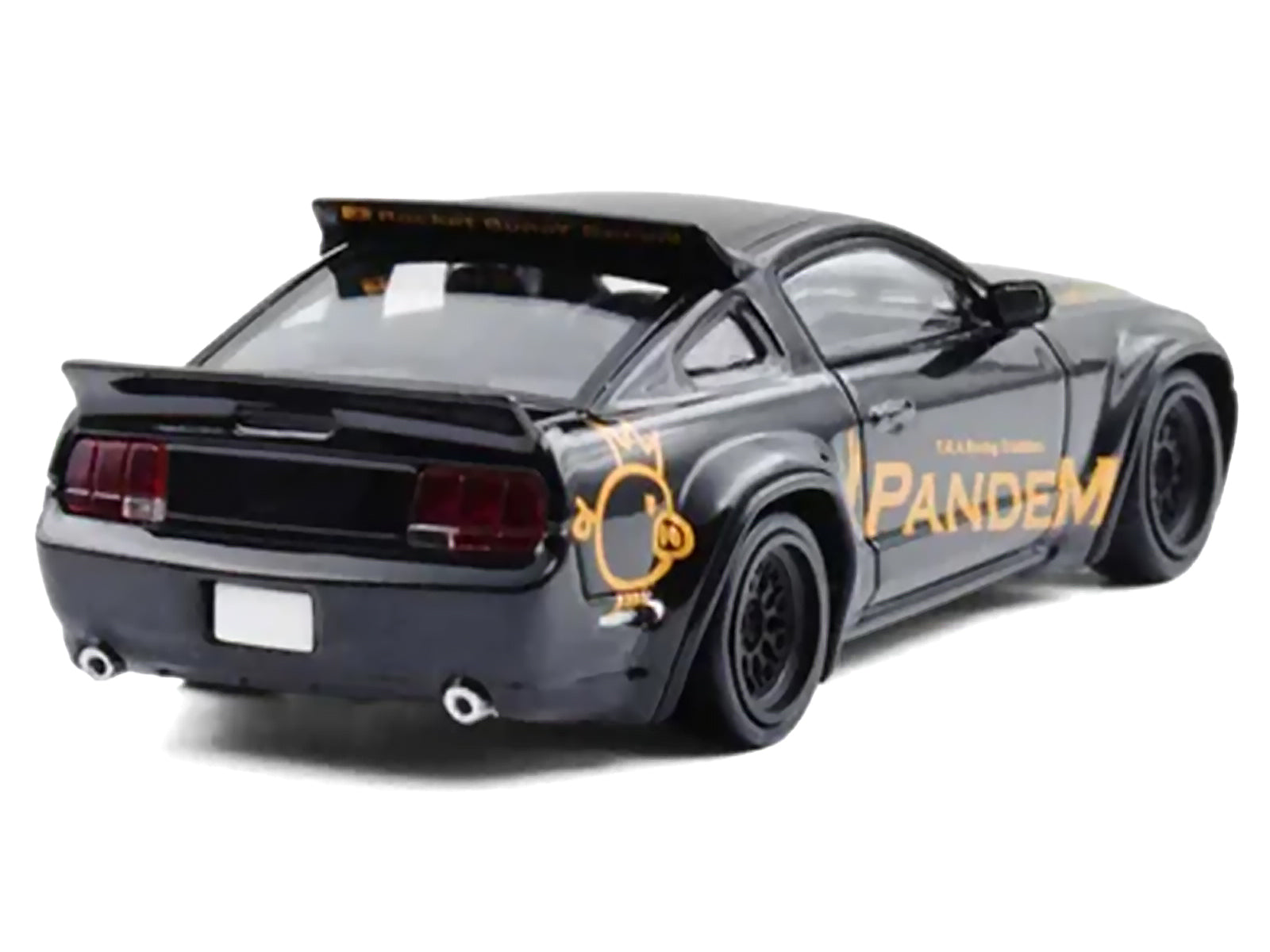 Pandem Mustang Black with Gold Graphics 1/64 Diecast Model Car by Model Model