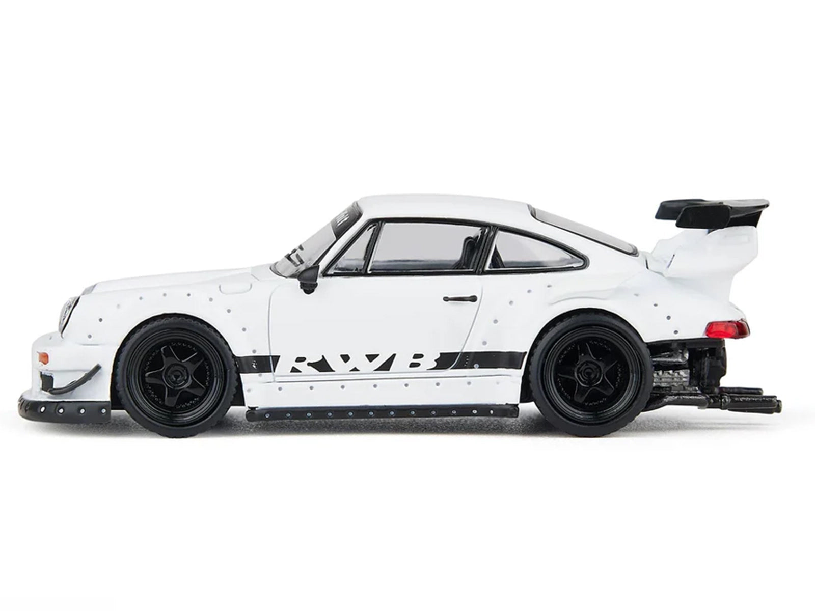 RWB 930 Matt White with Black Stripes 1/64 Diecast Model Car by Model Model - image 2