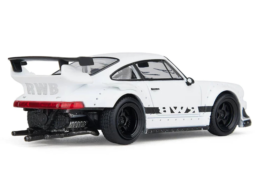 RWB 930 Matt White with Black Stripes 1/64 Diecast Model Car by Model Model - image 3
