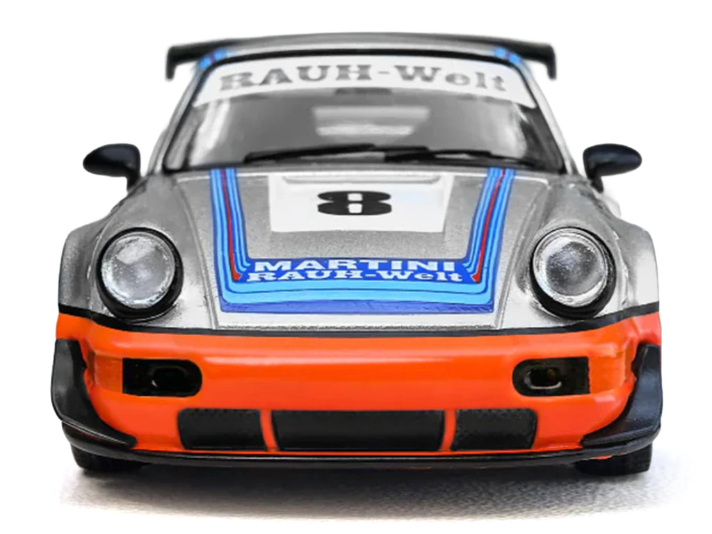 RWB 964 #8 "Ichiban Boshi - Martini Racing" Silver Metallic with Stripes 1/64 Diecast Model Car by Model Model - image 5