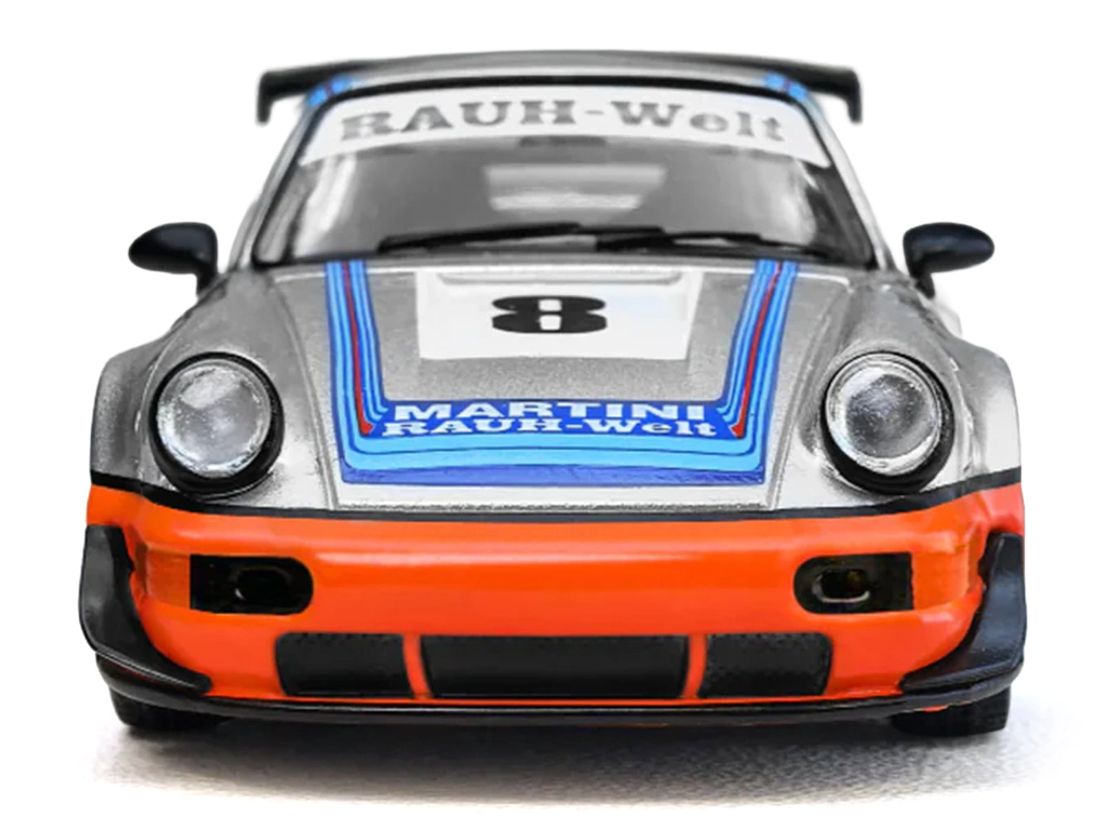 RWB 964 #8 "Ichiban Boshi - Martini Racing" Silver Metallic with Stripes 1/64 Diecast Model Car by Model Model - image 5