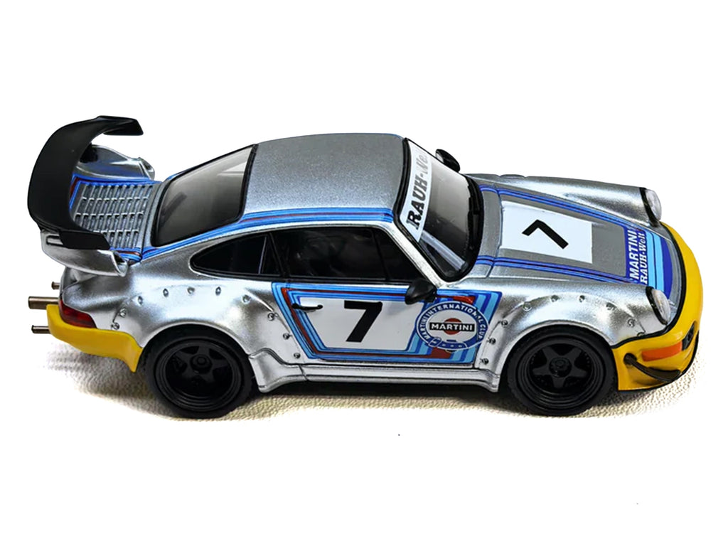 RWB 964 #7 "Ichiban Boshi - Martini Racing" Silver Metallic with Stripes 1/64 Diecast Model Car by Model Model - image 2