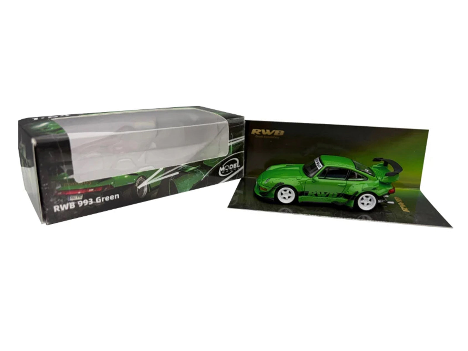 RWB 993 Green with Black Stripes 1/64 Diecast Model Car by Model Model