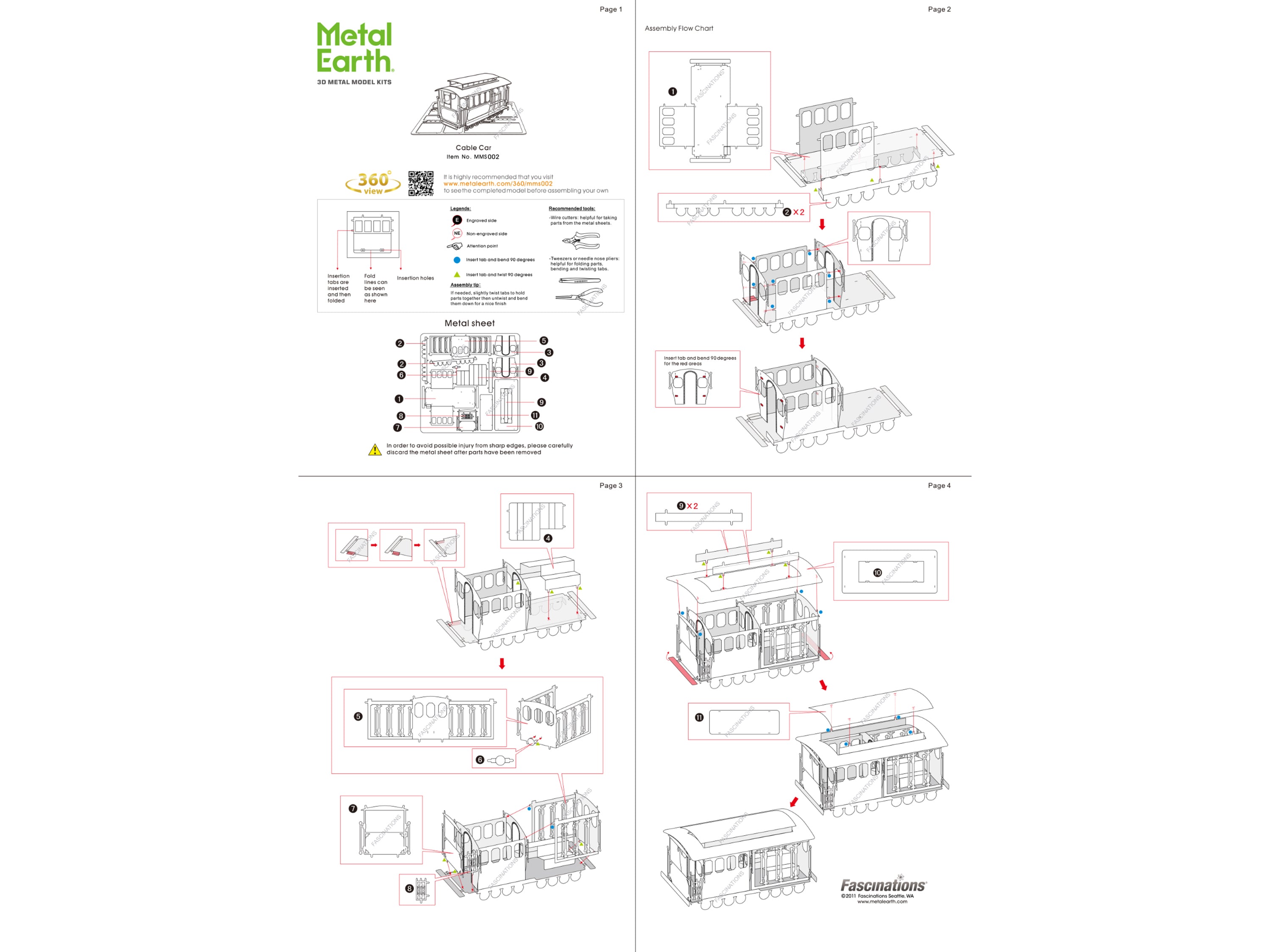 Model Kit San Francisco Cable Car "Powel & Mason St" (Easy Difficulty) Steel Model by Metal Earth - image 4