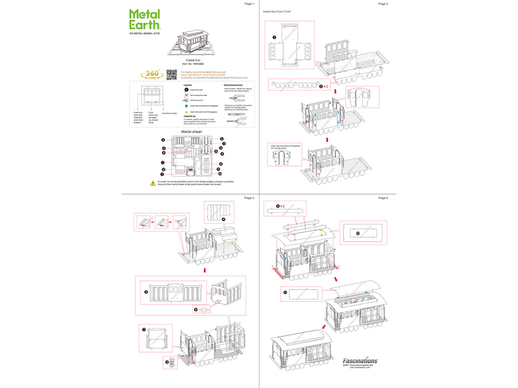 Model Kit San Francisco Cable Car "Powel & Mason St" (Easy Difficulty) Steel Model by Metal Earth - image 4